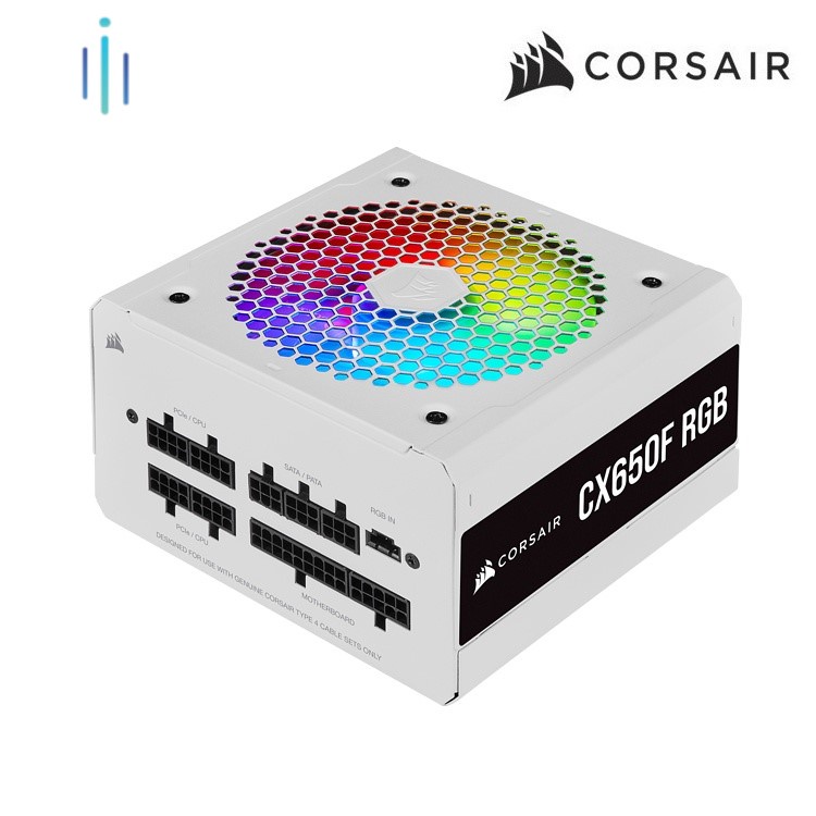 Nguồn Corsair CX650F RGB White 80 Plus Bronze - Full Modular - CP-9020226-NA