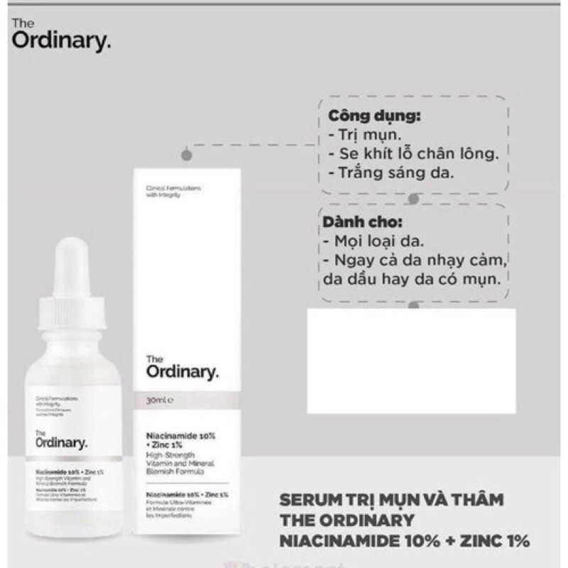 Tinh chất Serum The ordinary Niacinamide 10% + Zin 1%