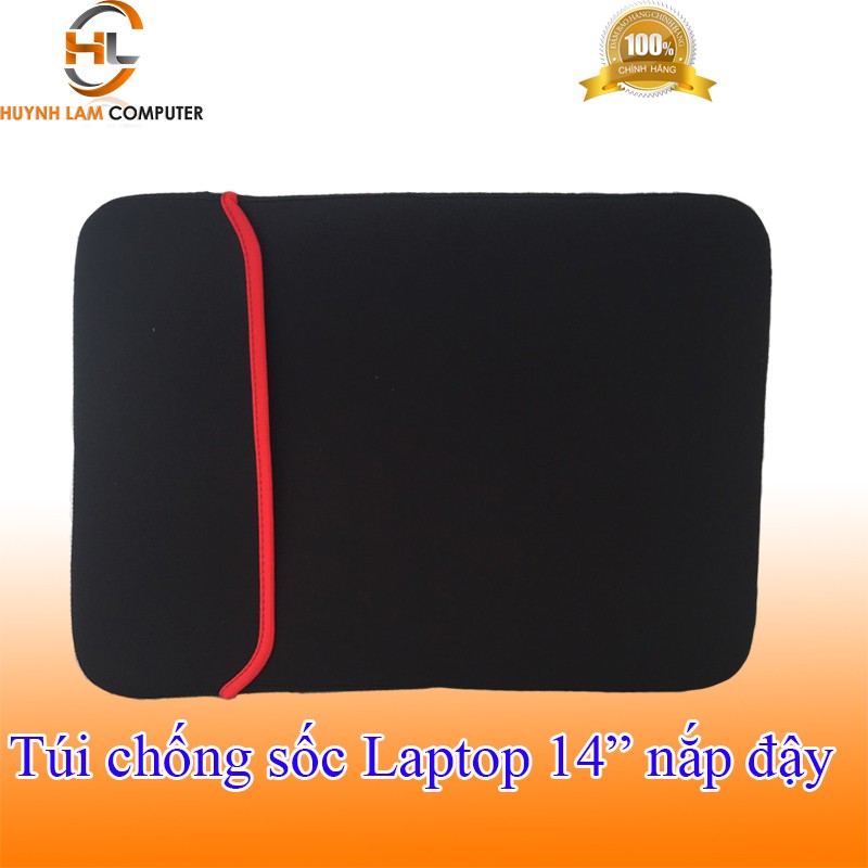 Túi chống sốc Laptop 14inch nắp đậy sọc đỏ thiết kế mỏng vải mềm mịn bền đẹp