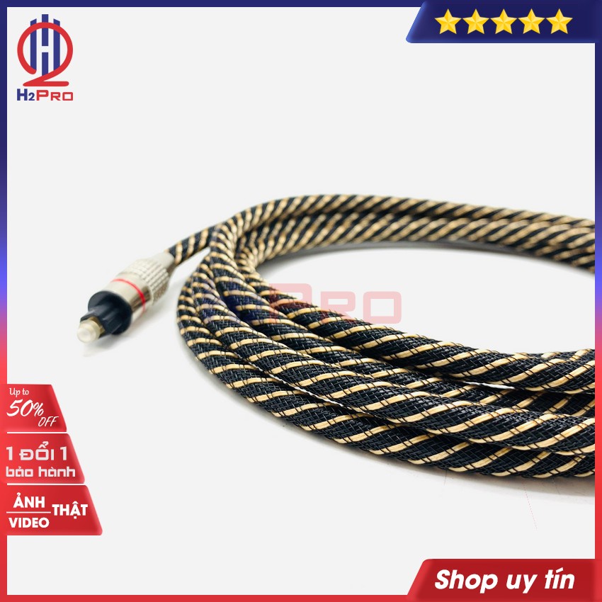 Dây Quang Optical Toslink Cao Cấp Dài 2M 3M 5M, Dây Optical Âm Thanh Quang Bọc Dù Chống Gập, Đứt Gãy-H2Pro Tech