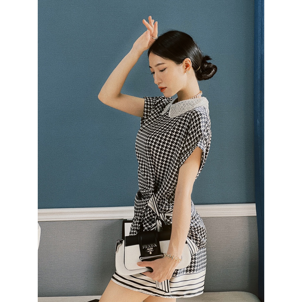 Set lụa cổ đính cườm LinCi Couture
