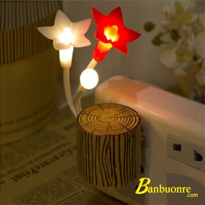 Đèn ngủ cảm ứng Hoa Ly, đèn ngủ để bàn, đèn ngủ cắm tường, quà tặng đèn ngủ, đèn ngủ cảm ứng ánh sáng