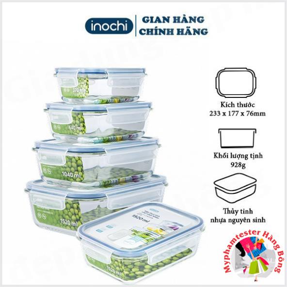 (INOCHI siêu rẻ)  Hộp bảo quản thực phẩm thủy tinh Nikko