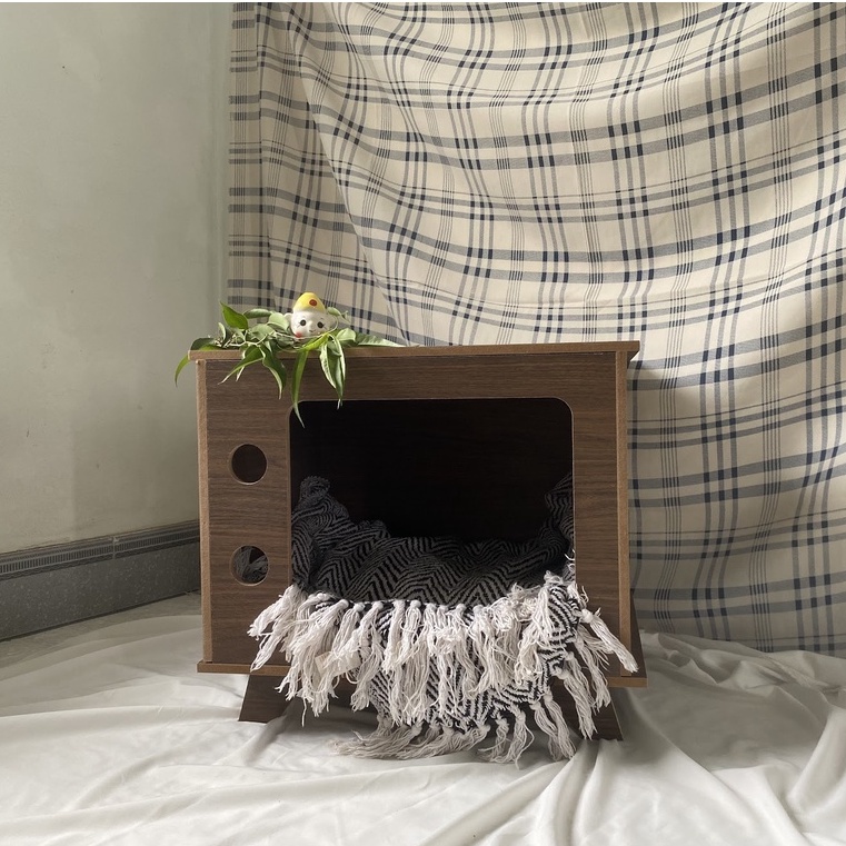 Pet house Nhà cho chó mèo cửa vuông Gỗ MDF 9mm Phủ melamin màu mẫu 3