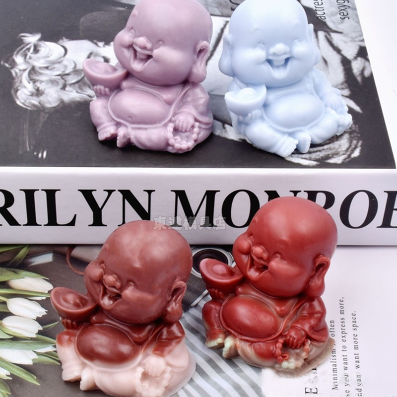 Khuôn Làm Xà Phòng / Nến handmade diy Hình Thần Tài Ba Chiều Dễ Thương