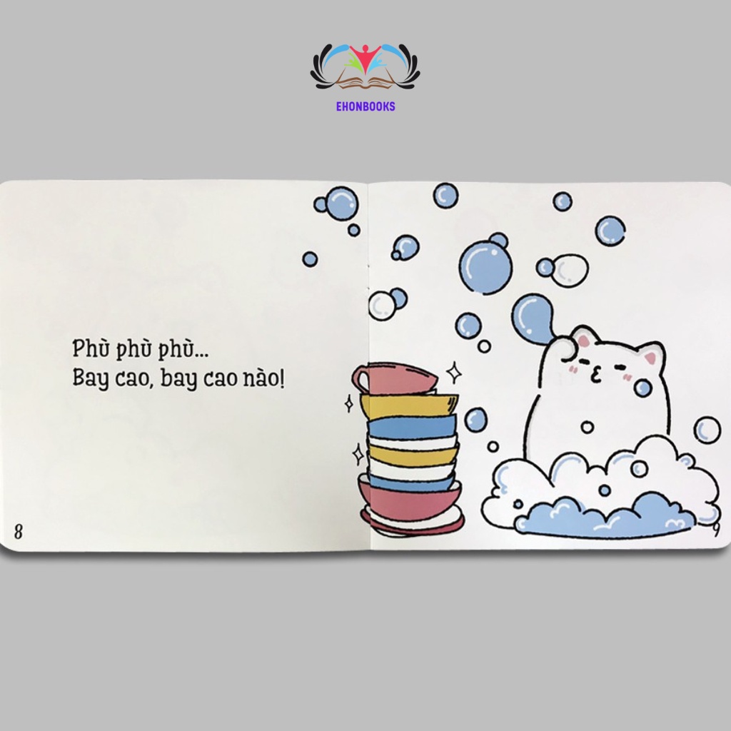 Sách ehon cho bé 2 tuổi - Maru tập rửa bát - Ehon nhật bản cho bé 2 8 tuổi wabooks