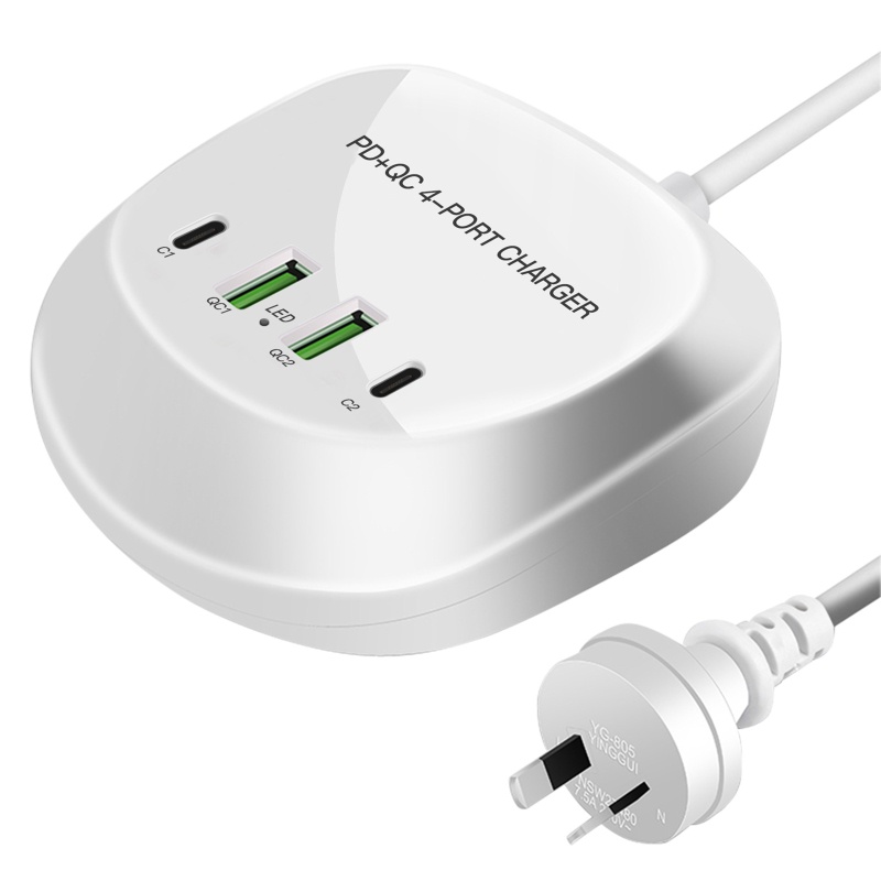 Cục Sạc Nhanh Giao Diện USB Kép 40W Cho Điện Thoại / Máy Tính Bảng PD QC3.0