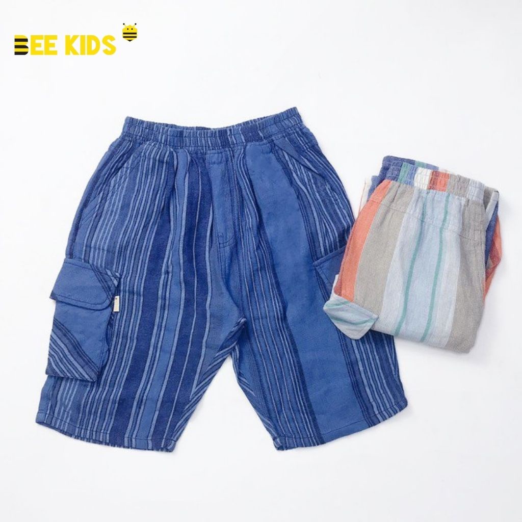 Quần Ngố Bé Trai Bee Kids Cạp Chun, Túi Chéo 2 Bên (7 - 12 Tuổi) 8QC01211CT