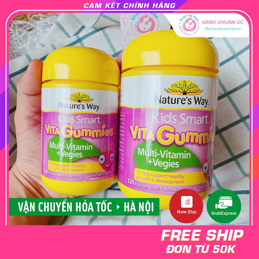 Kẹo Vitamin Nature's Way Kids Smart VITA Gummies Multi-Vitamin + Vegies 60 viên - Úc