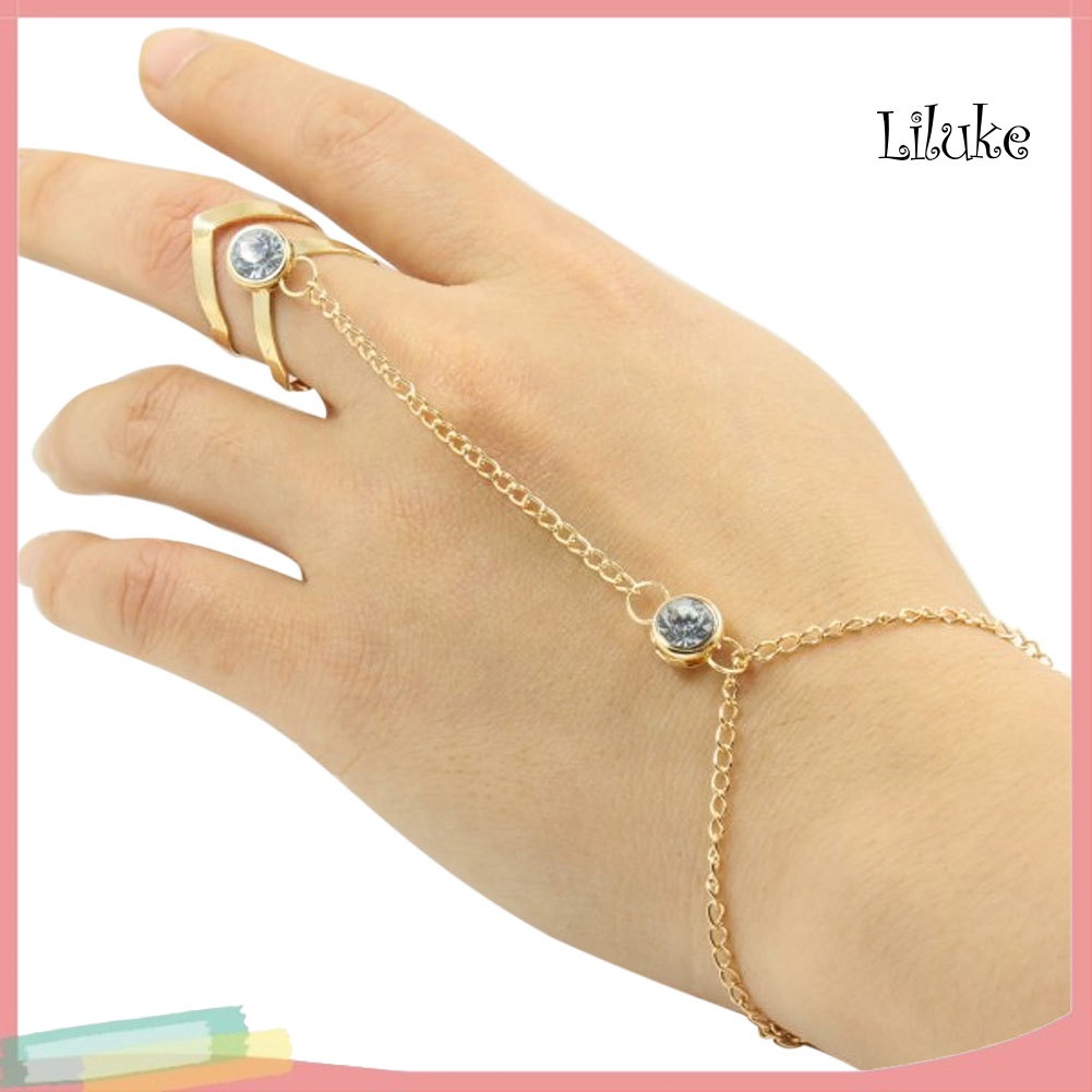Vòng Tay Hợp Kim Mạ Vàng Trang Trí Đính Đá Thời Trang Cho Nữ