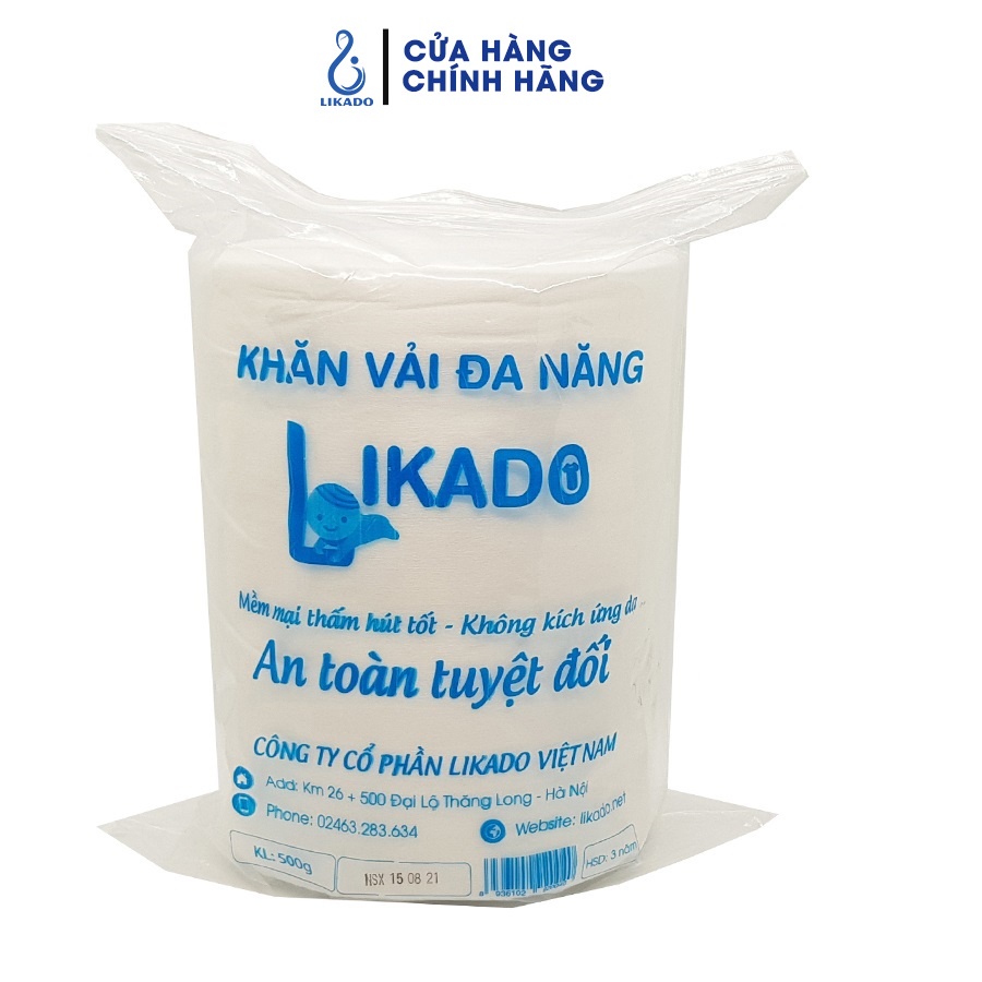 Khăn khô đa năng cho bé Likado cuộn tròn 500g kích thước(18x22cm)