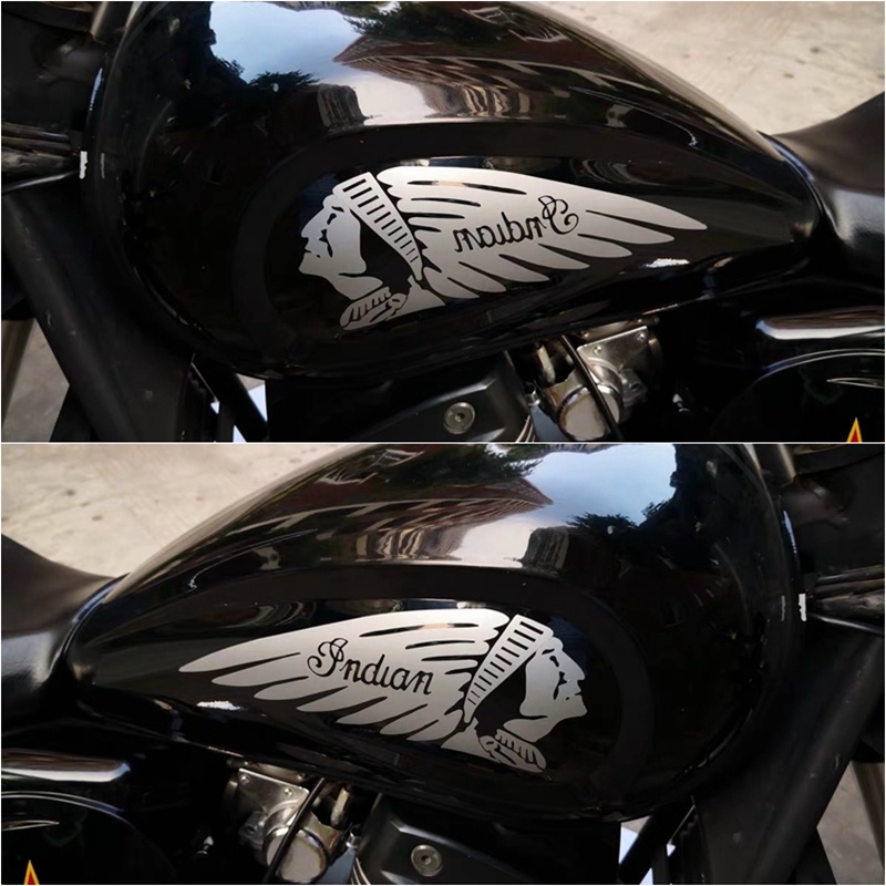 Phong cách điêu khắc đầu lông vũ của Ấn Độ Xe máy Sticker phản quang Đề can bình xăng cho Harley Davidson Road King Classic Street Glide