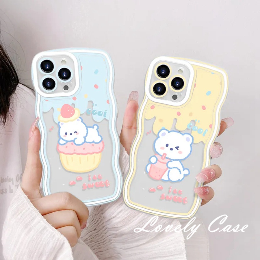 Ốp Điện Thoại Mềm Trong Suốt In Hình Gấu Và Trà Sữa Cho iPhone 14 13 12 11 Pro Max X XR Xs Max 8 7 6 6s Plus SE 2020