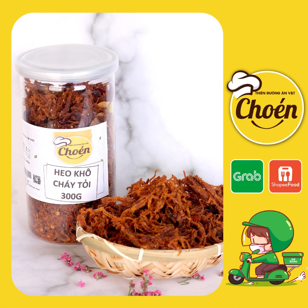 Heo Khô Cháy Tỏi Lon 300g Hàng Đặc Biệt Loại 1 Lợn Khô Thơm Ngon CHOEN12