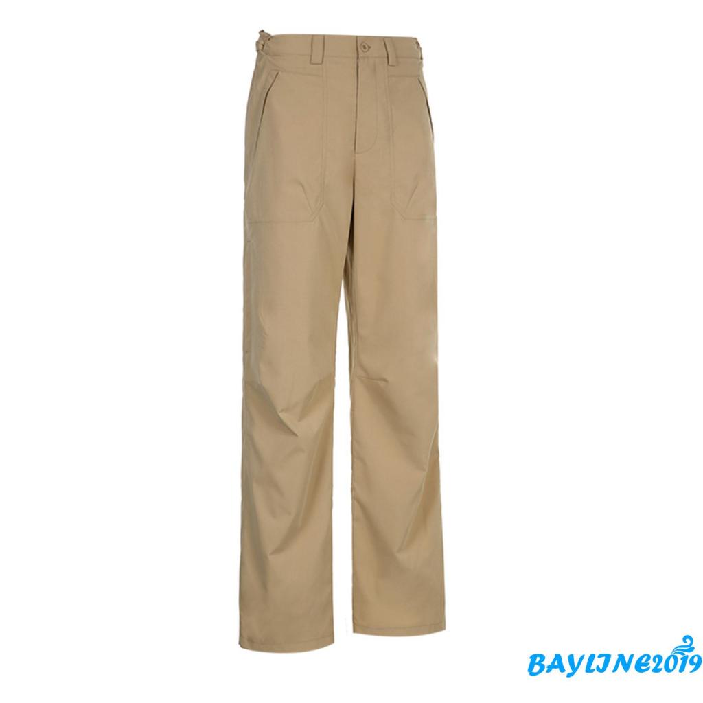 Quần Kaki Dài Ống Đứng Màu Sắc Đơn Giản Thời Trang Cho Nữ