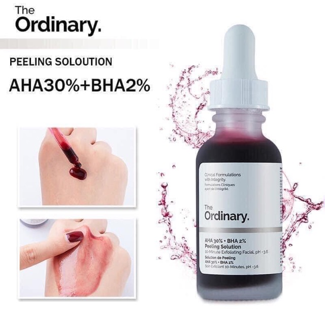 Tẩy da chết hoá học The Ordinary AHA 30% + BHA 2% Peeling Solution bill sephora