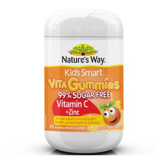 Kẹo dẻo bổ sung Vitamin C + Zinc cho bé từ 2 tuổi số 1 ÚC - Nature’s Way Kids Smart Vitamin C + Zinc 60 viên