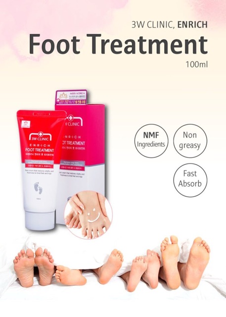 Kem dưỡng da chân 3W Clinic Enrich foot treatment 100ml