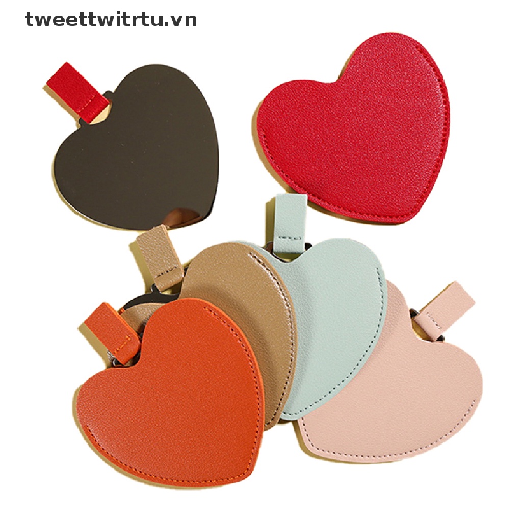 Gương Trang Điểm Trái Tim Bằng Thép Không Gỉ Tiện Dụng