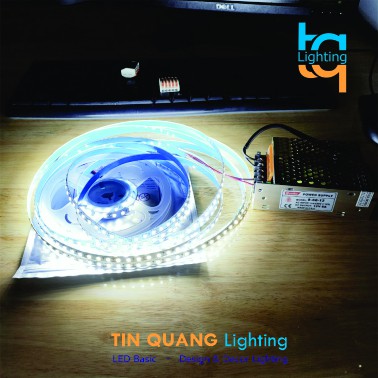 CUỘN LED DÂY 5 MÉT 12V, Cuộn led dây dán 12V 2835 * 120 led / Mét có keo 2 mặt