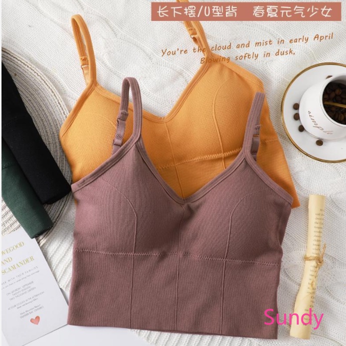 Áo Hai Dây Dáng Chữ U Thời Trang Mùa Hè Xinh Xắn Cho Nữ