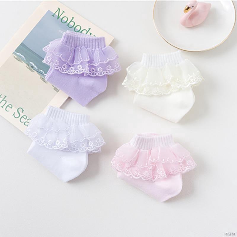 Vớ cotton trơn màu sắc ngọt ngào cho bé gái
