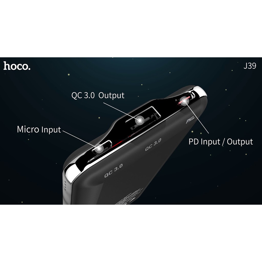 Pin dự phòng HOCO J39 hỗ trợ sạc nhanh QC3.0 10000 mAh(Tặng mã Freeship Extra toàn quốc)
