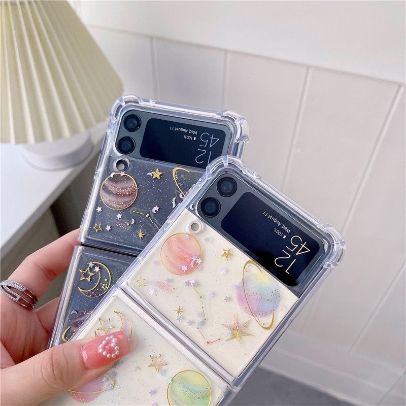 Ốp Samsung Z Flip5 - Z Flip4 - ZFlip3 - ZFlip 4 - Z Flip 5 5G chống sốc họa tiết vũ trụ 3D lấp lánh
