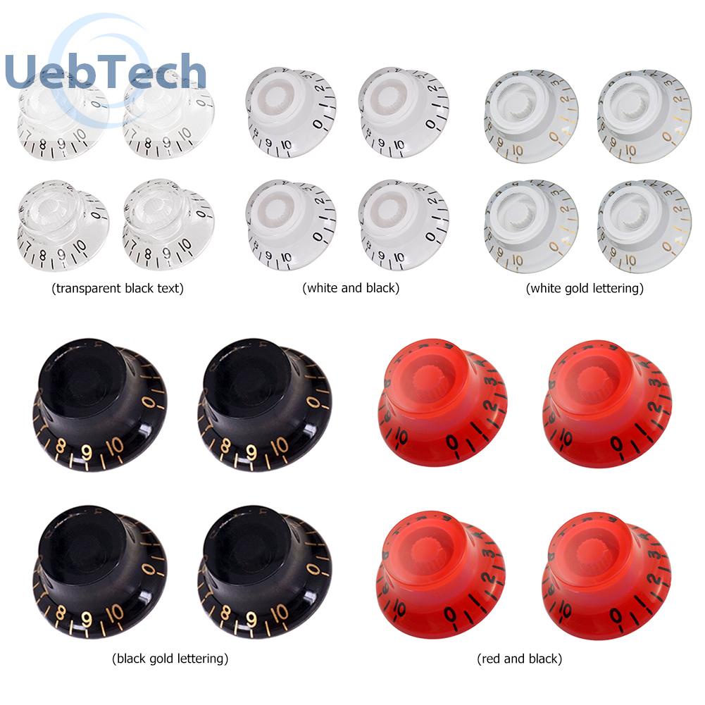 Uebtech 4x Acrylic Guitar Volume Tone Speed Control Knob for LP SG Electric Guitar