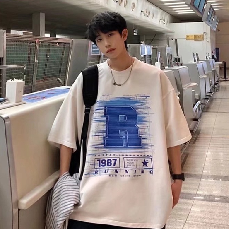 Áo Thun Tay Ngắn Dáng Rộng In Chữ Phong Cách Hip Hop Đường Phố Hàn Quốc Thời Trang Cho Nam Và Nữ [M-8XL]