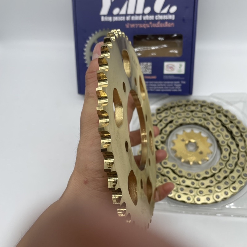 Nhông Sên Dĩa Vàng YMC lắp Exciter 150, Winner X- V1 Hàng Thái bảo hành 20000km