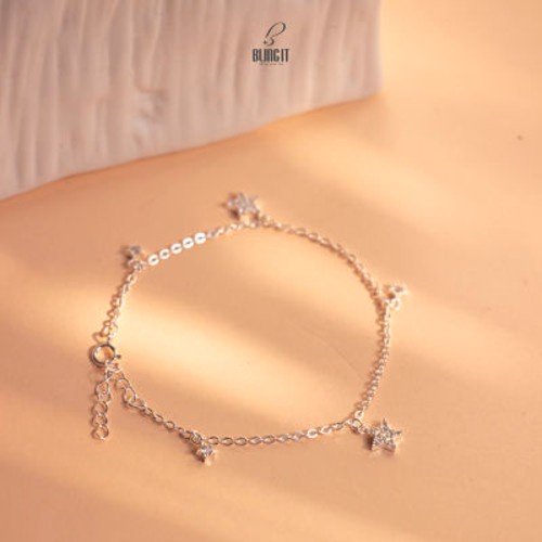 Vòng Tay, Lắc Tay Bạc Nữ 925 BLING IT Thiết Kế 5 Ngôi Sao Đính Đá Lấp Lánh - BIVT122