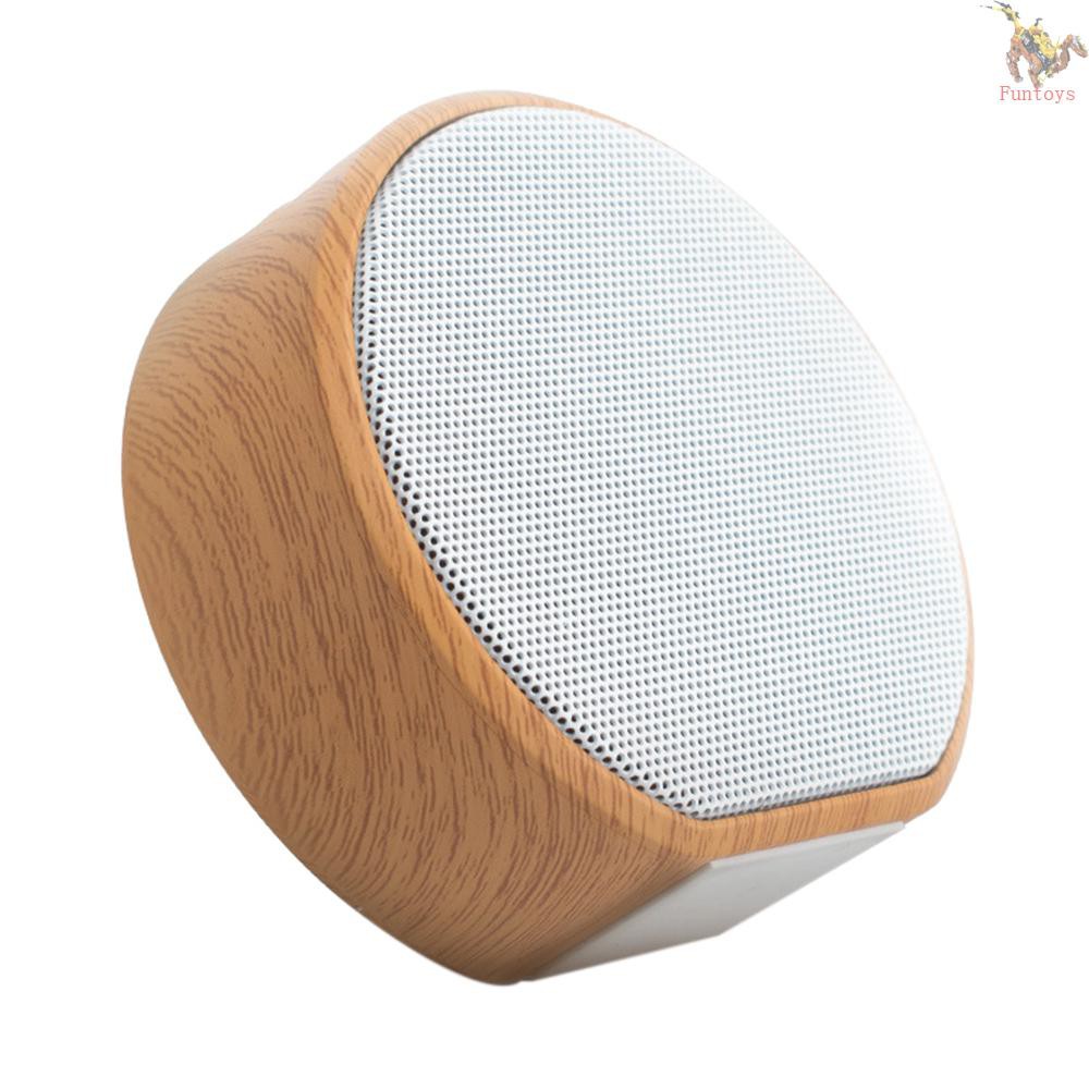 FUN Retro A60 Wood Grain Wire-less BT Speaker Sound Box Support AUX TF Card USB Powered Built In 600mah Rechargeable Batterys Compatible with Android / iOS Mini Portable