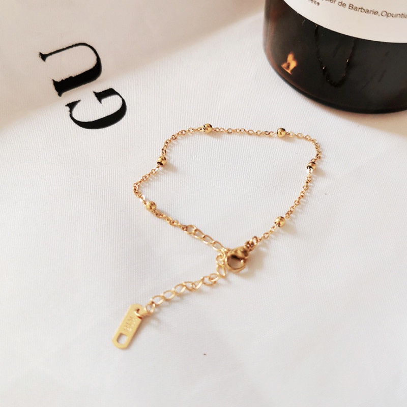 Lắc Tay Bi Dây Mảnh Titan Ko Đen TT 3893