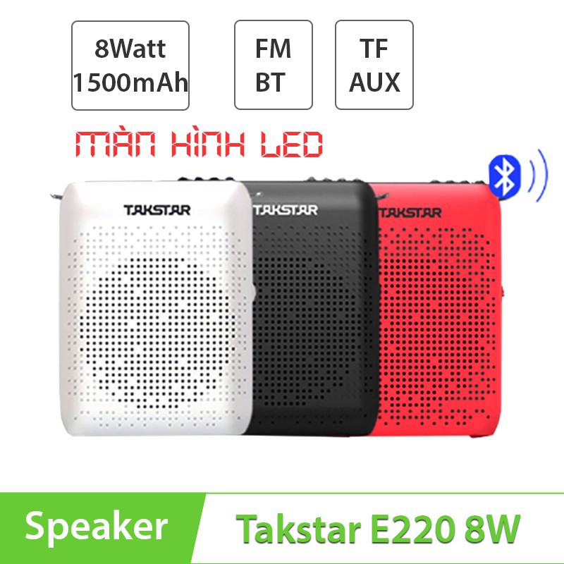 [Chính hãng] Máy trợ giảng có bluetooth Takstar E220 (FM, ghi âm, hướng dẫn viên, giáo viên,bán hàng)