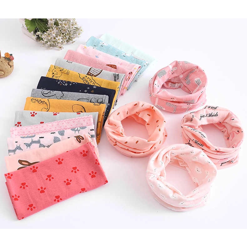 Khăn cotton đeo cổ giữ ấm cho bé trùm tai nhiều kiểu