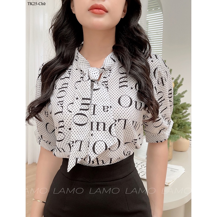 TK25- Áo SM tay ngắn cột nơ