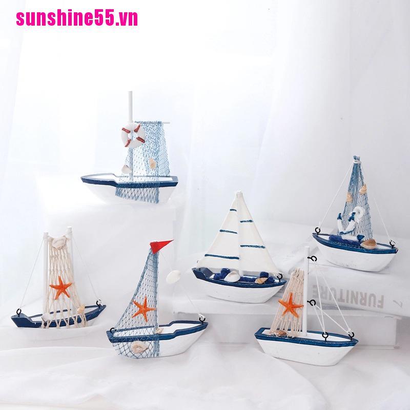 【Sunvn】Marine Nautical Creative Sailboat Mode Room Decor Figurines Miniature S