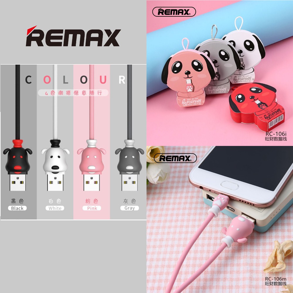 Cáp Sạc Nhanh Siêu Cute Remax RC-106 - Hỗ Trợ Cho Các Dòng Iphone/android