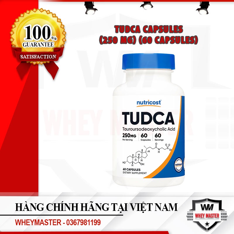 TUDCA Thực Phẩm Bổ Sung Hỗ Trợ Giải Độc Gan Nutricost Tudca 250mg 60 Viên