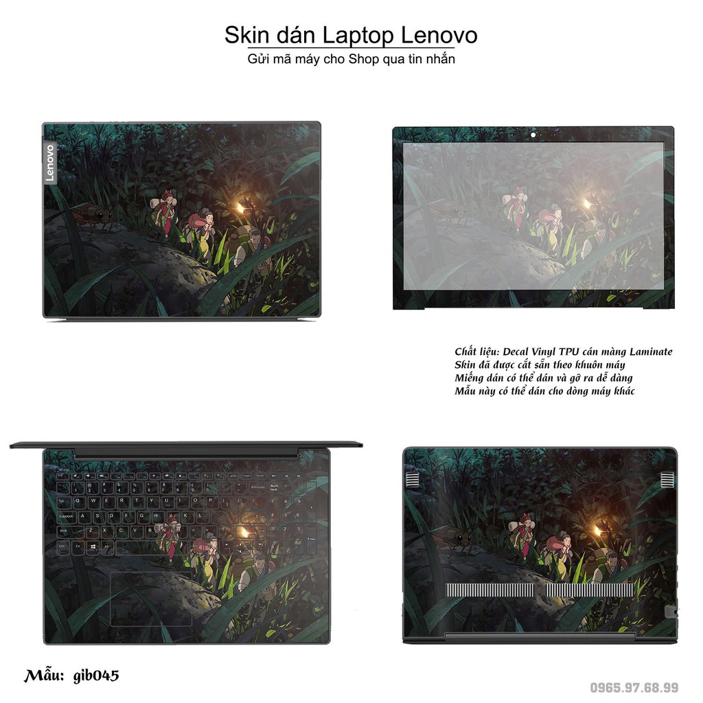 Skin dán Laptop Lenovo in hình Ghibli film (inbox mã máy cho Shop)