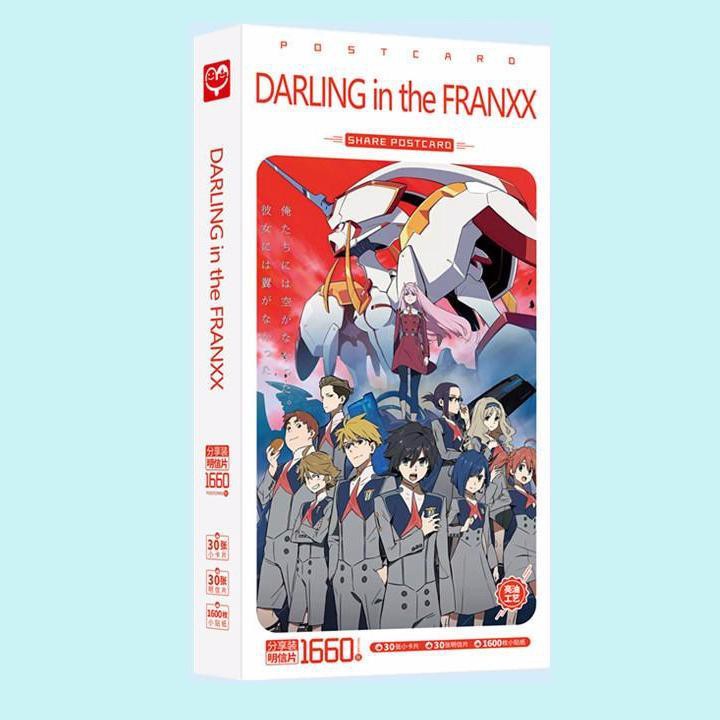 (new) Hộp ảnh Postcard Darling in the Franxx bộ ảnh có ảnh dán sticker lomo bưu thiếp