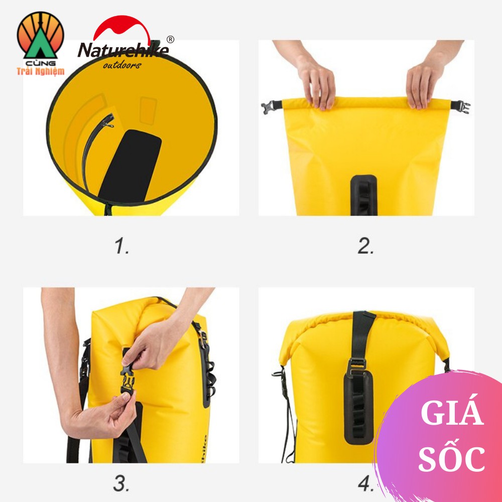 [CHÍNH HÃNG] Balo Chống Nước Đựng Quần Áo Điện Thoại Máy Ảnh NatureHike NH19SB002 Phù Hợp Du Lịch Đi Biển Đi Bơi