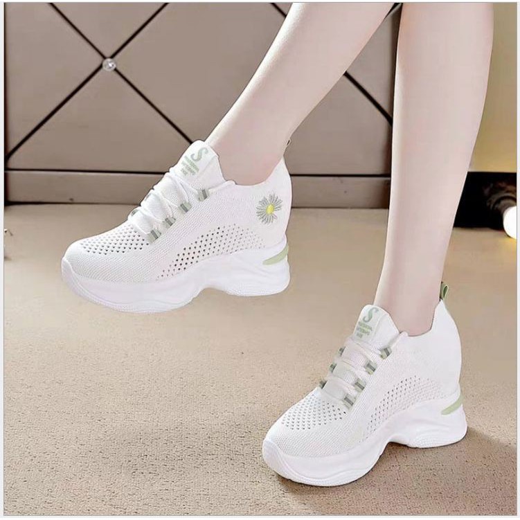 Giày thể thao nữ cổ chun hit hót nâng đế 7 phân siêu nhẹ