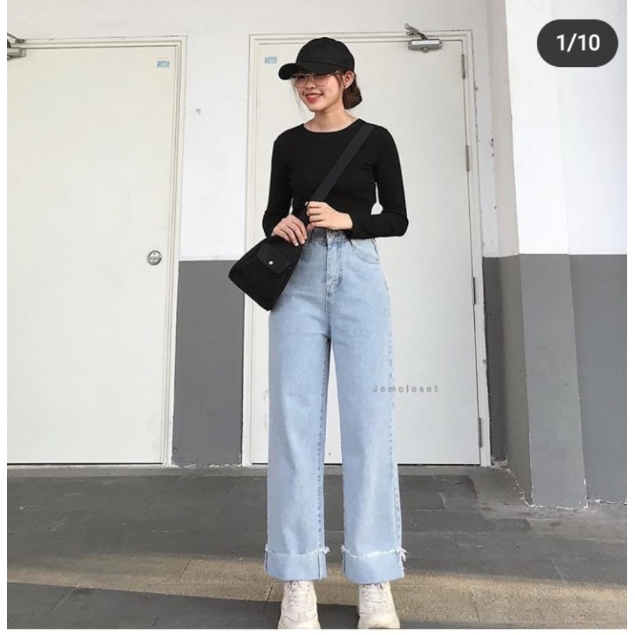 [ HOT HIT ĐỜI EM!!! ] QUẦN JEAN ỐNG RỘNG NỮ CAO CẤP HADI DÀI RỘNG XẮN LAI CỰC HOT HIT, CỰC CÁ TÍNH-NL15823