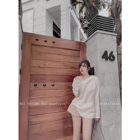 ⚡️BÁN SỈ⚡️Áo sơmi lệch vai chất đũi tằm