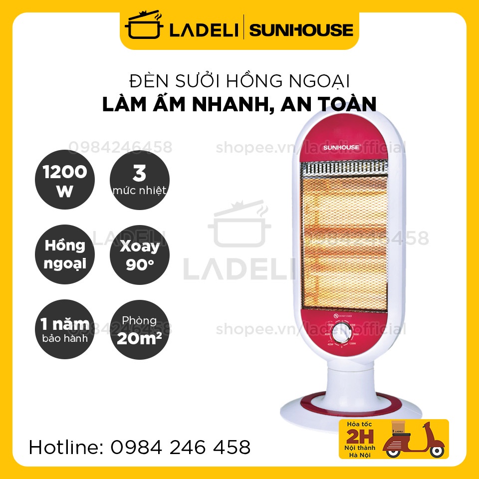 Sưởi điện hồng ngoại SUNHOUSE SHD7022 làm ấm nhanh