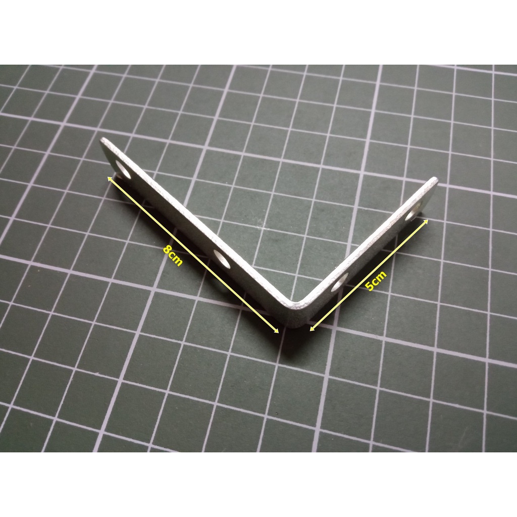 Bộ 10 pad góc vuông, ke góc vuông 5 x 8cm rộng 1.5cm. Chất liệu thép mạ kẽm. - HV Store