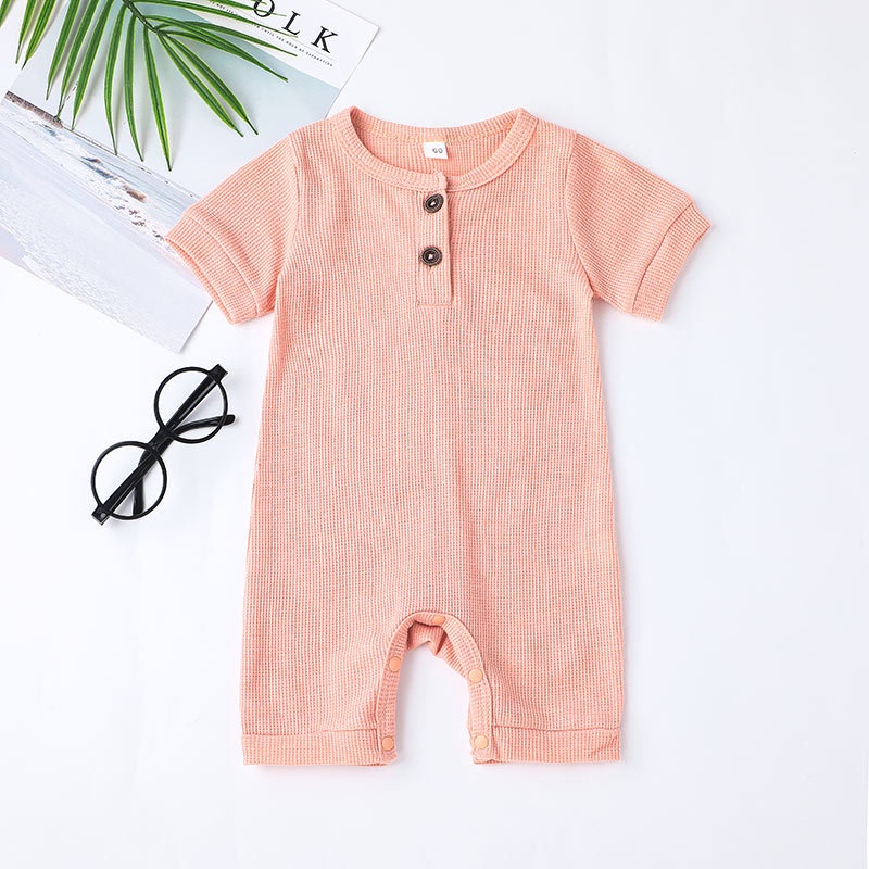 Áo Liền Quần Tay Ngắn Nhiều Màu Sắc Dành Cho Bé Trai Và Bé Gái Sơ Sinh 0-18 Tháng
