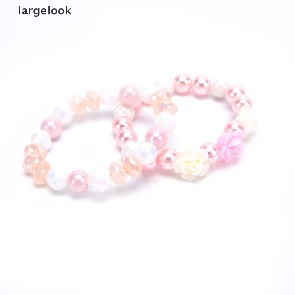 Set 2 Vòng Tay Chuỗi Hạt Đính Hoa Dễ Thương Cho Bé Gái ♨Nóng Bỏng